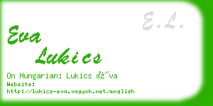 eva lukics business card